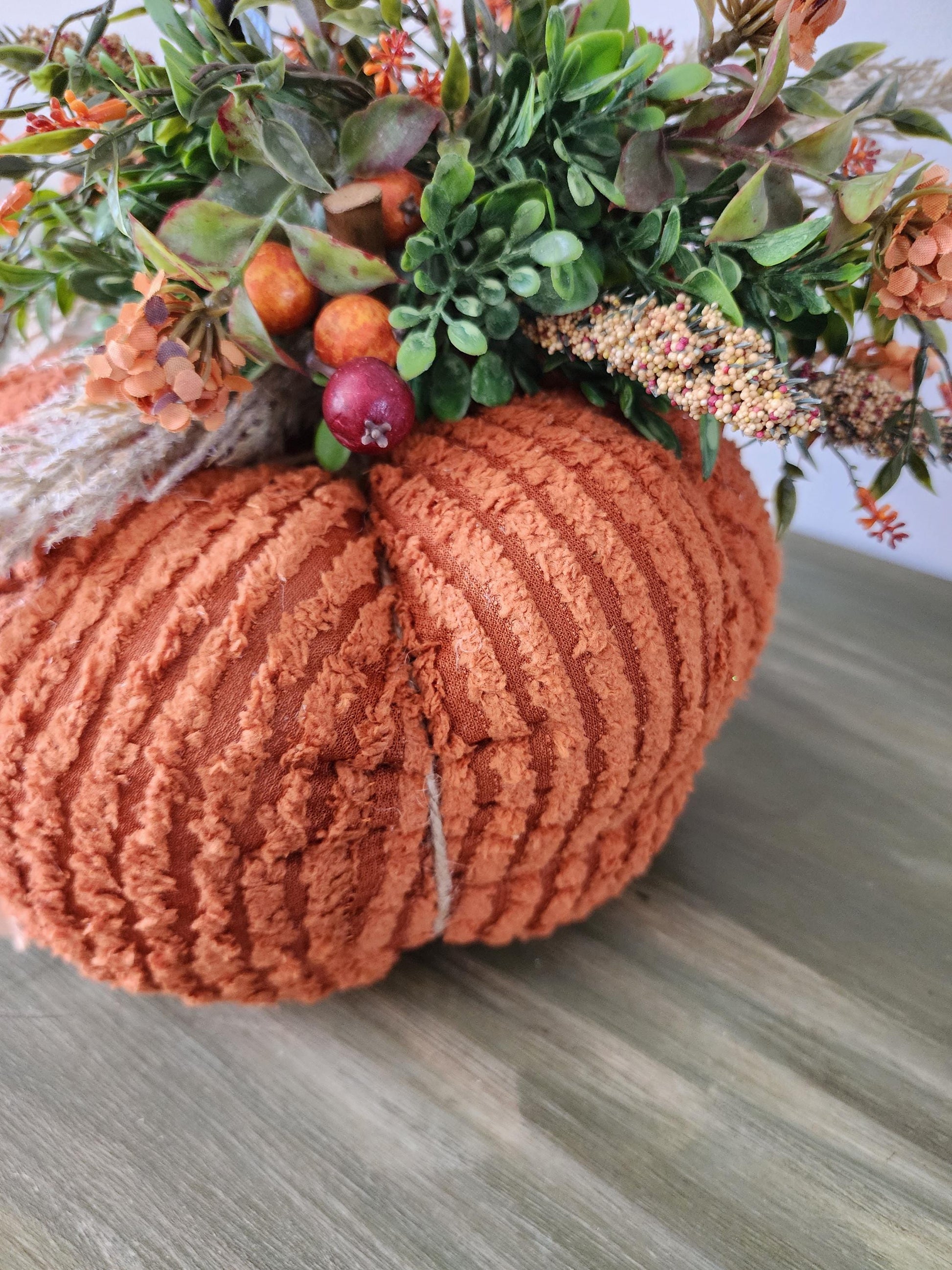 Corduroy Pumpkin Centerpiece