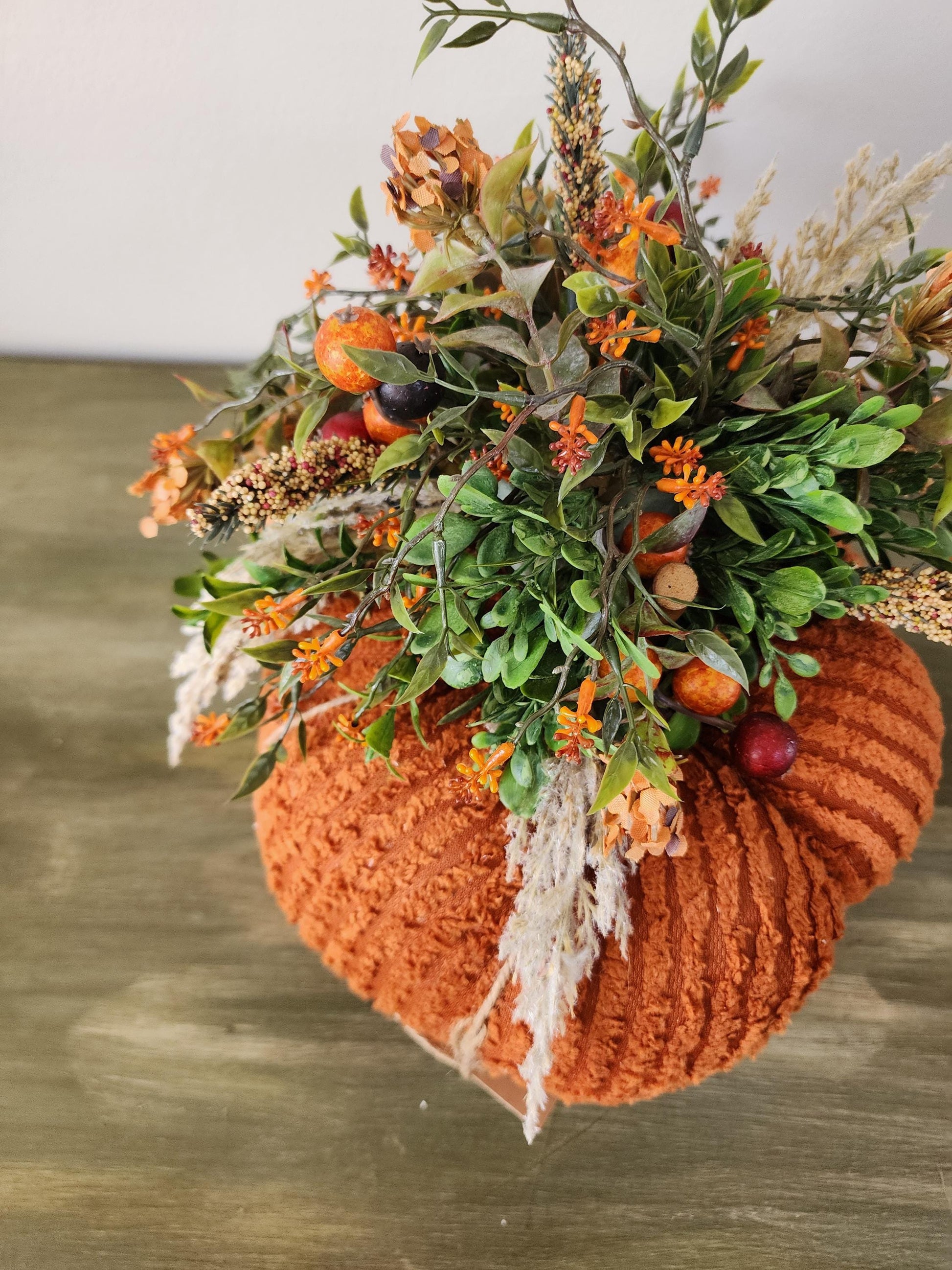 Corduroy Pumpkin Centerpiece