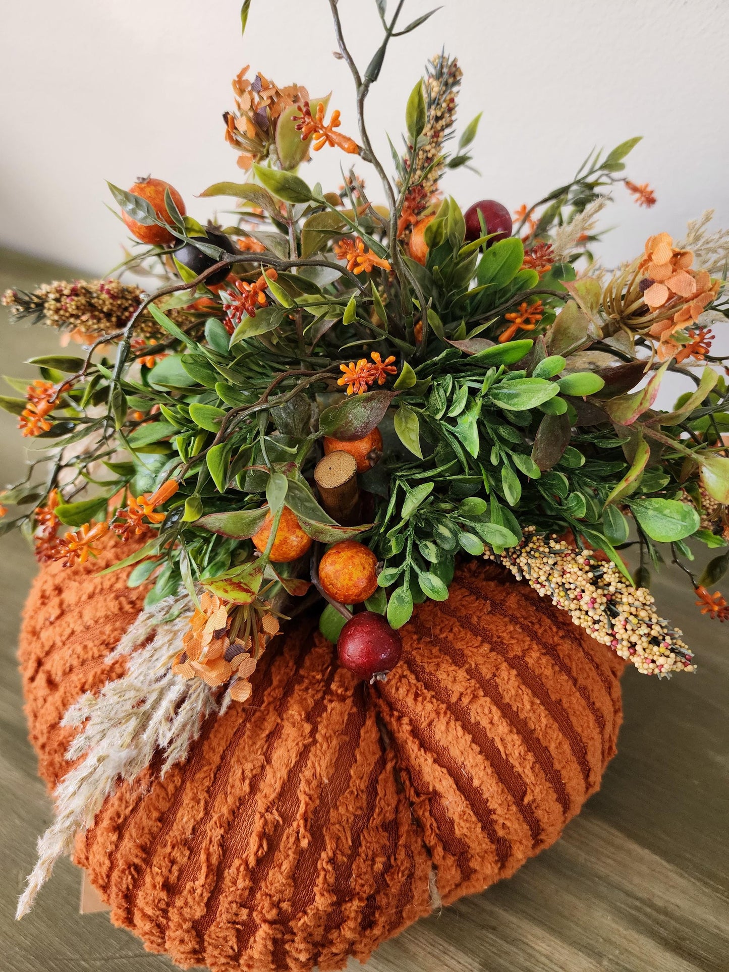 Corduroy Pumpkin Centerpiece