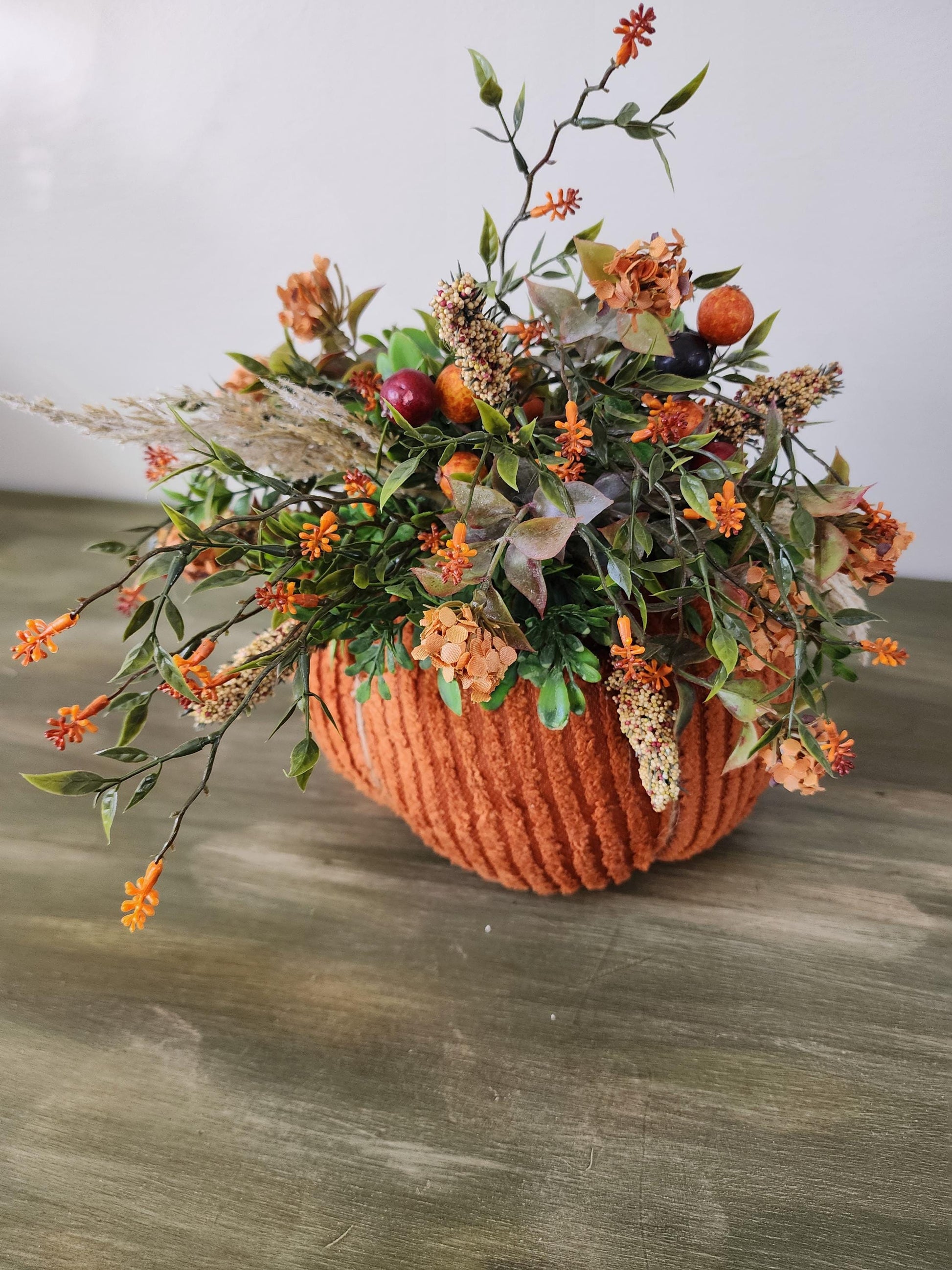 Corduroy Pumpkin Centerpiece