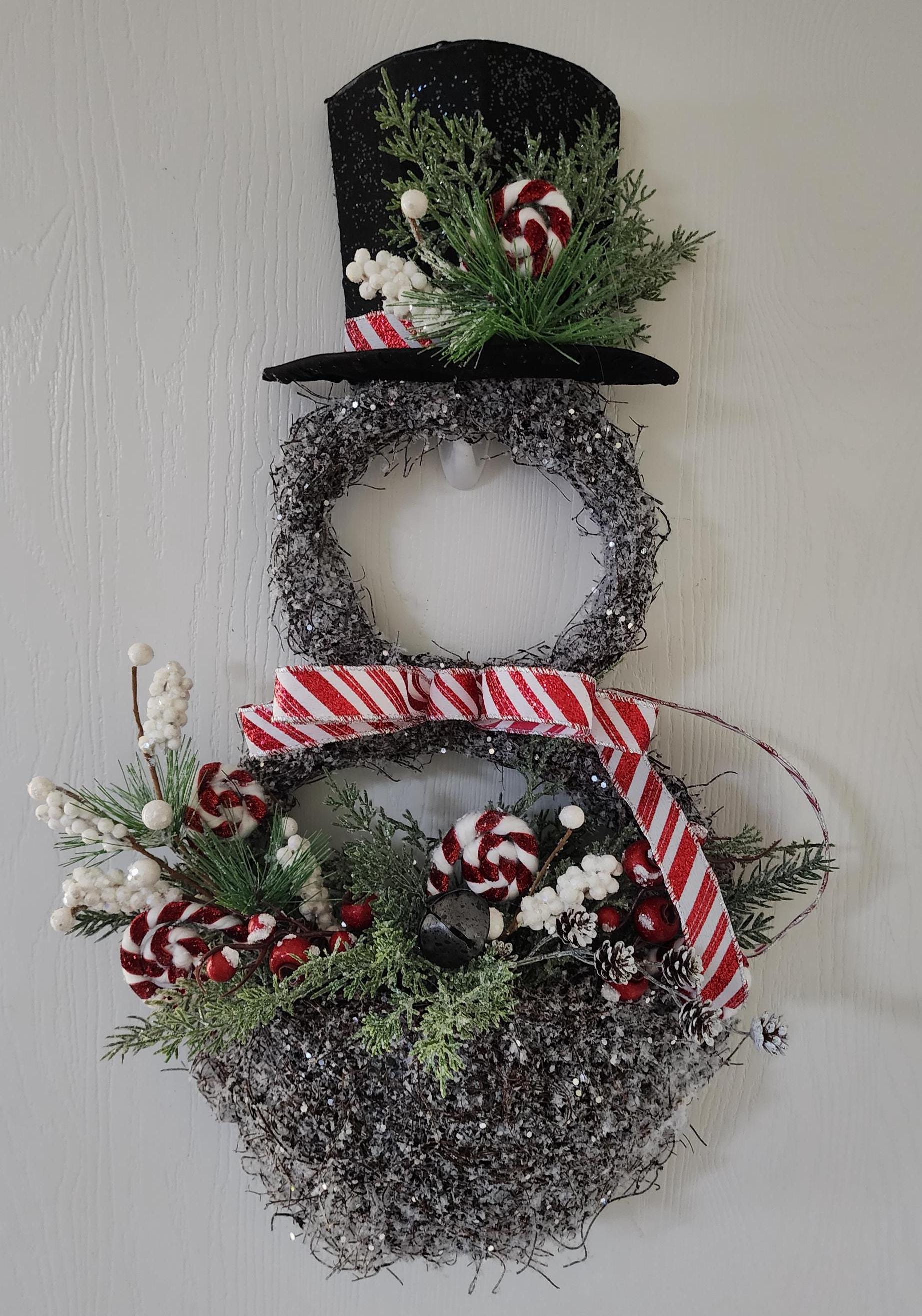 Glittery Snowman Wall Basket