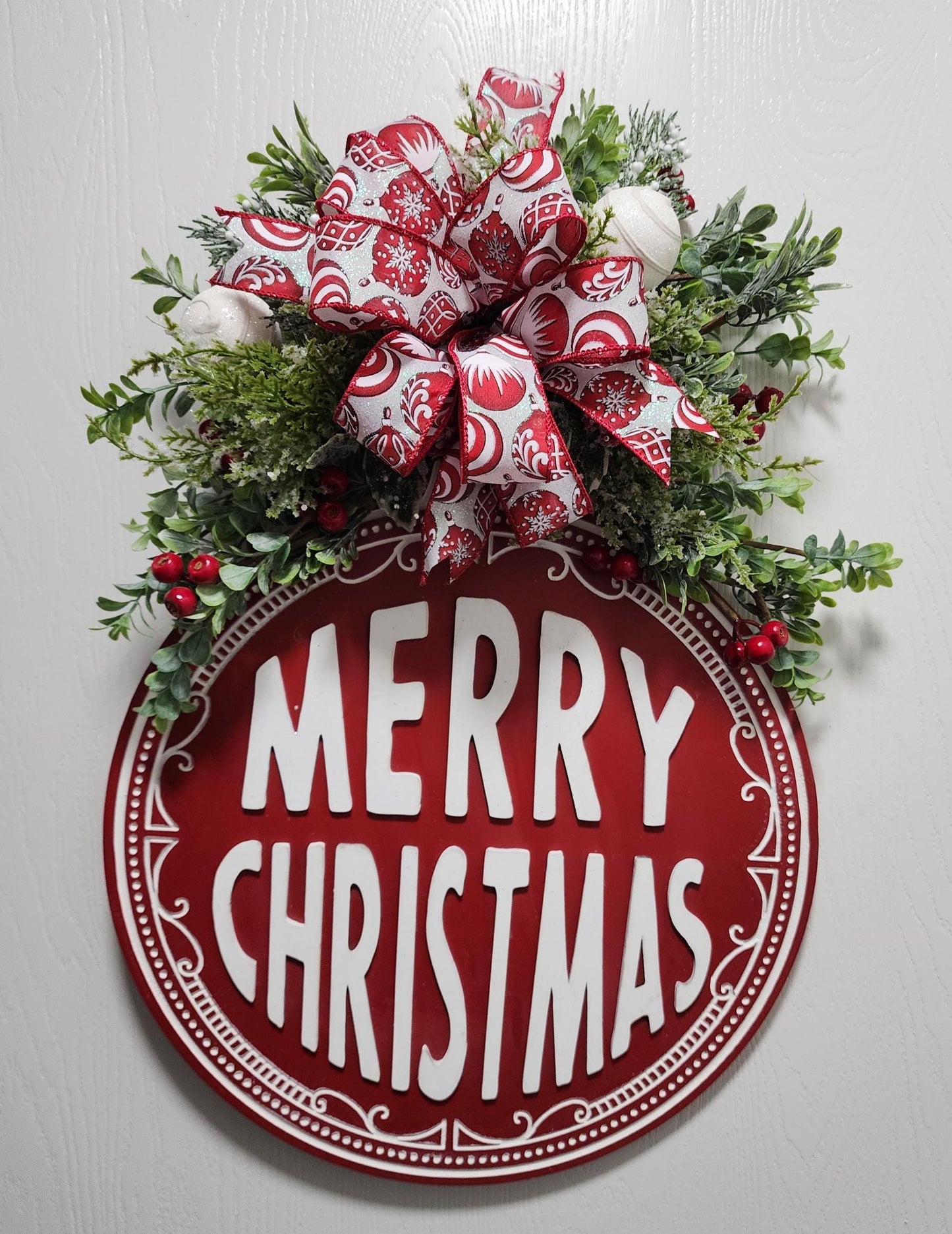 Merry Christmas Ornament Wall Hanging