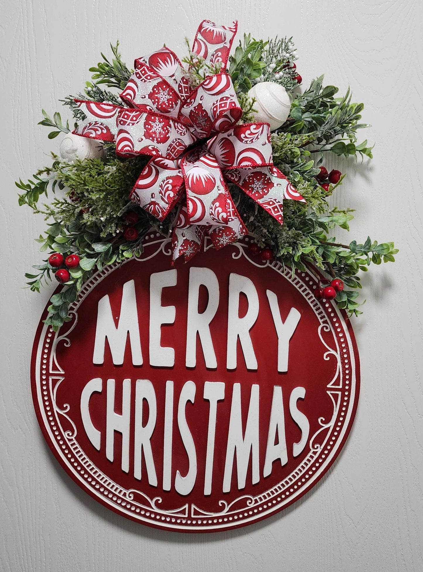 Merry Christmas Ornament Wall Hanging