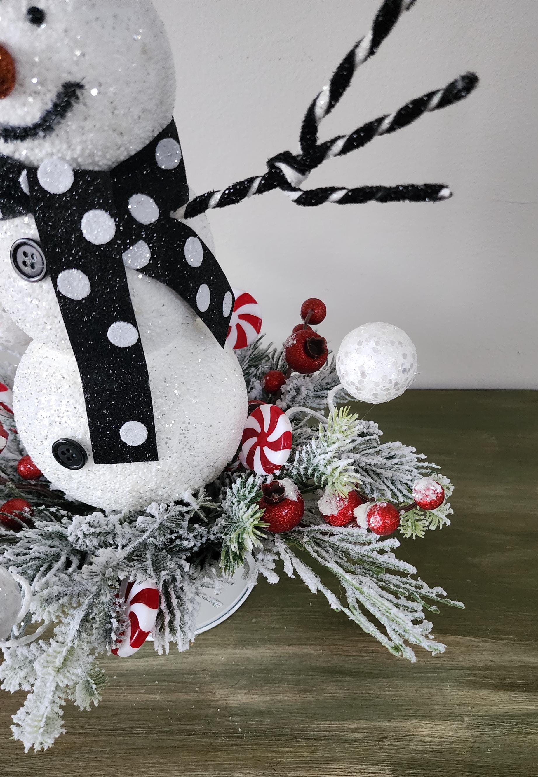 Fun Black & White Snowman Arrangement