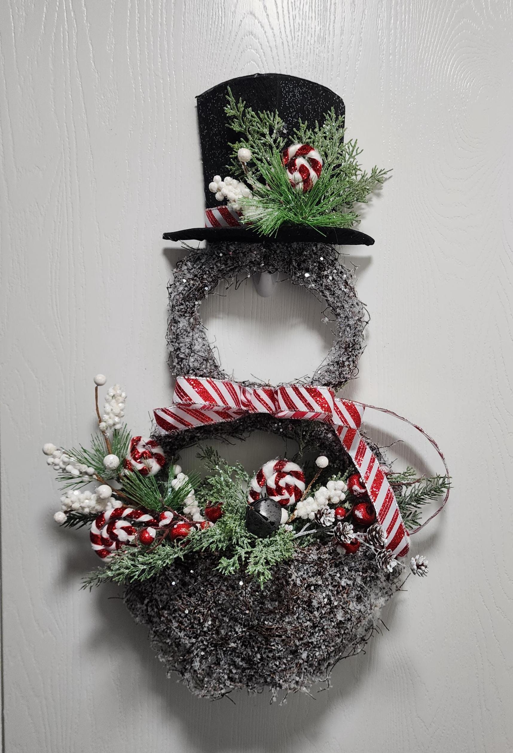 Glittery Snowman Wall Basket