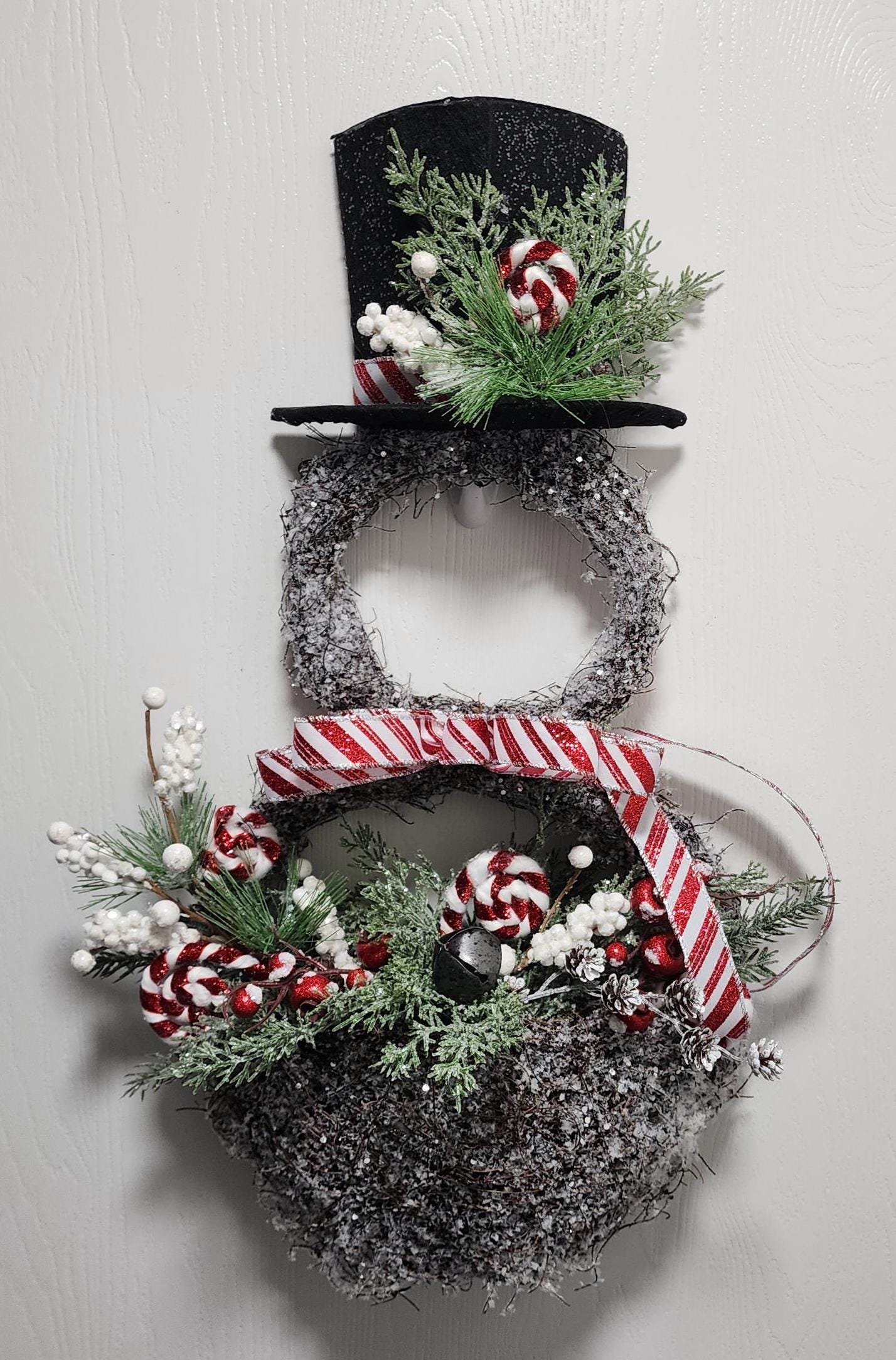 Glittery Snowman Wall Basket