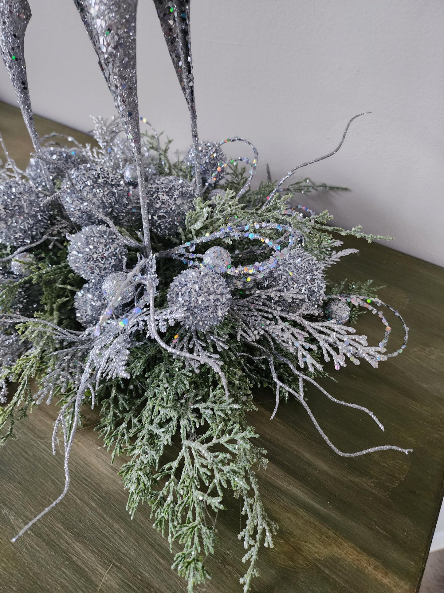 Glittery Winter Deer Centerpiece