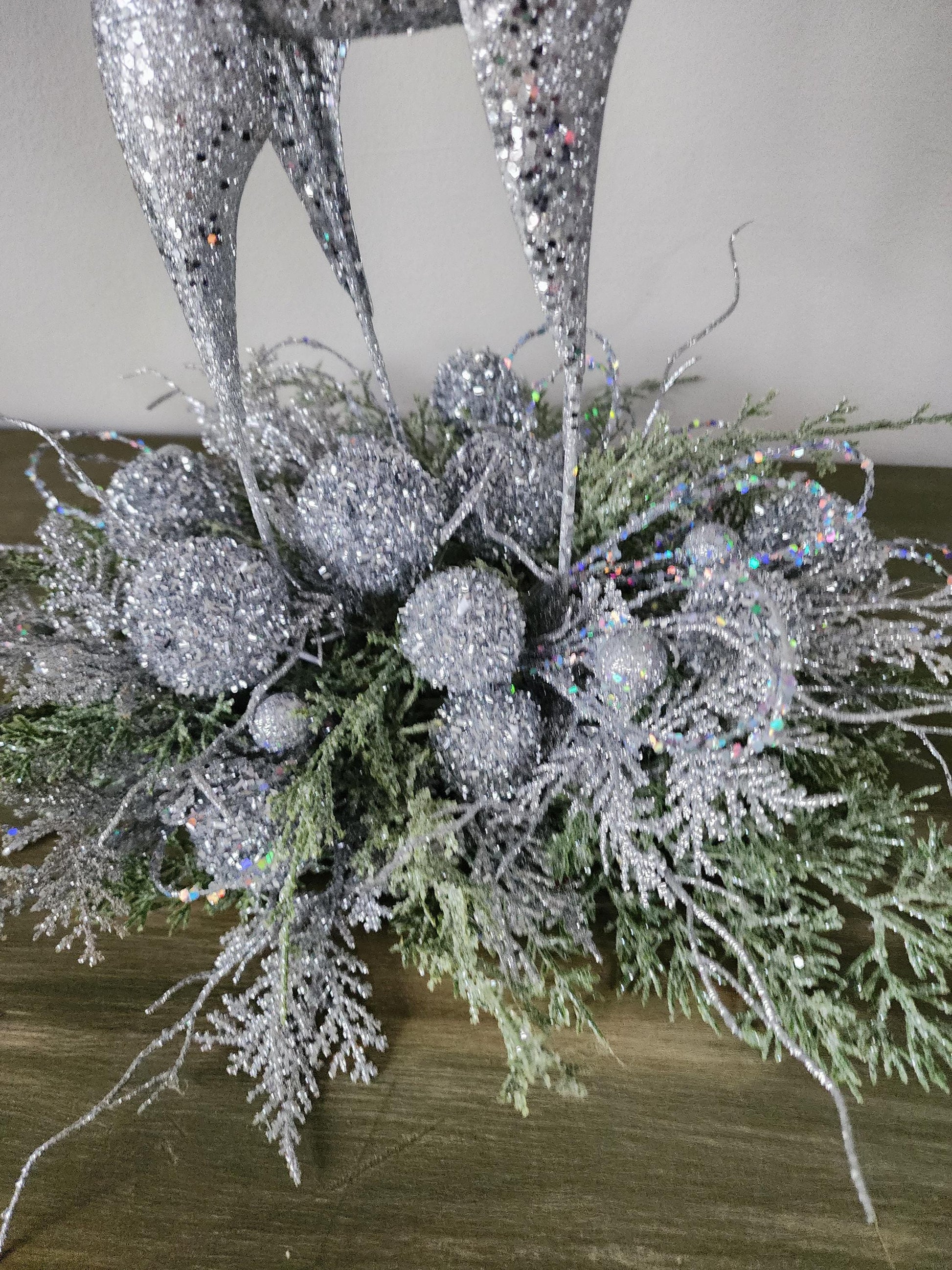 Glittery Winter Deer Centerpiece