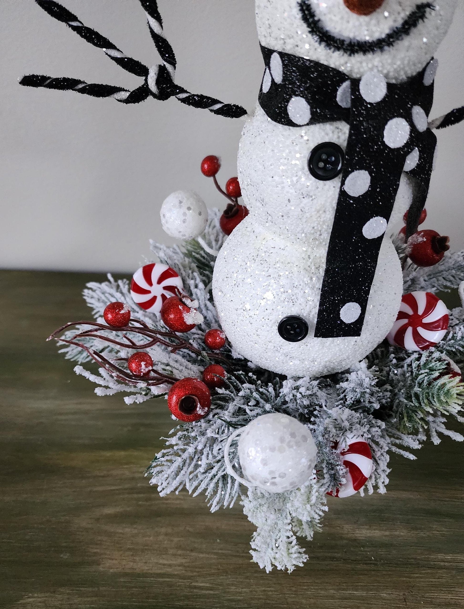 Fun Black & White Snowman Arrangement