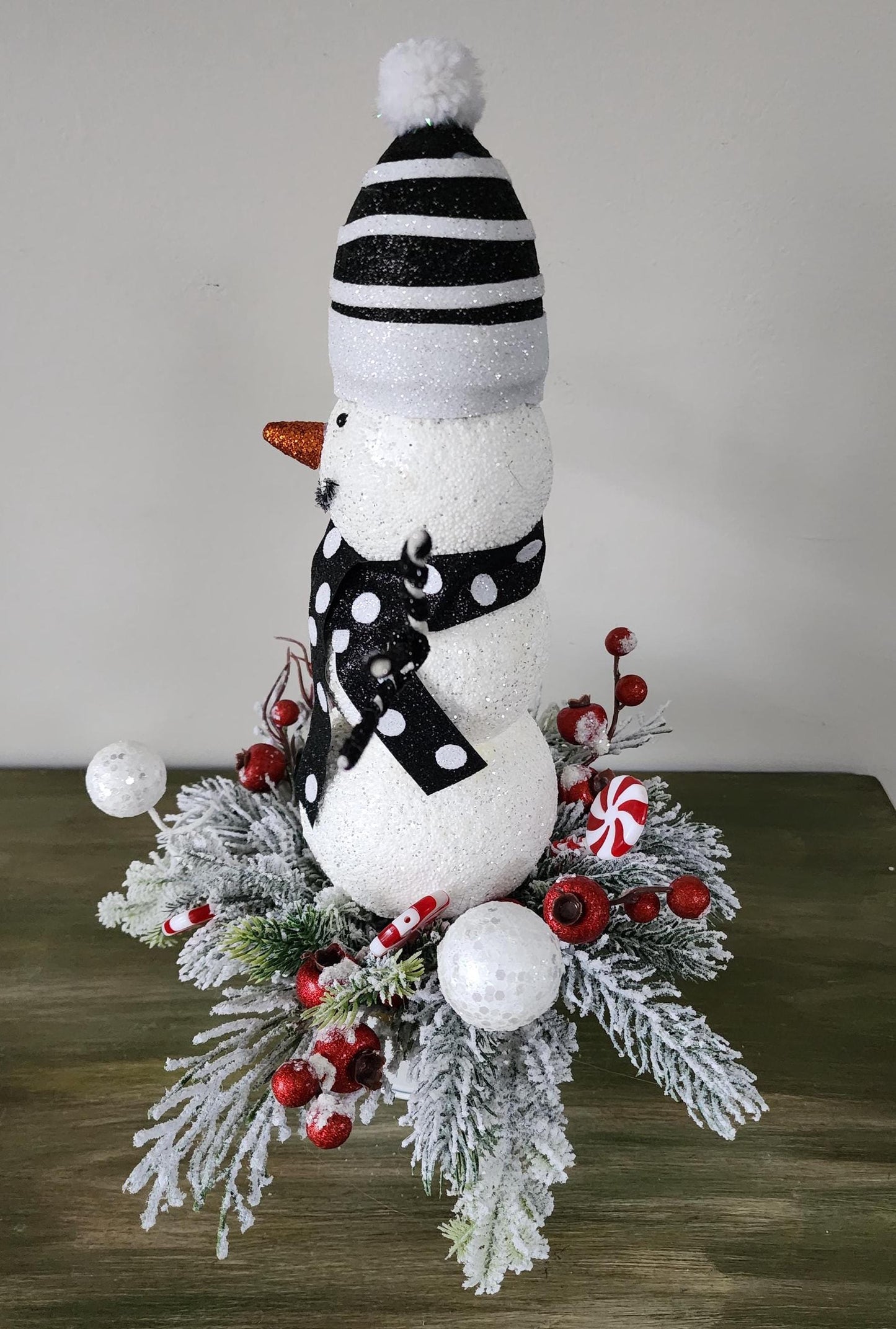 Fun Black & White Snowman Arrangement