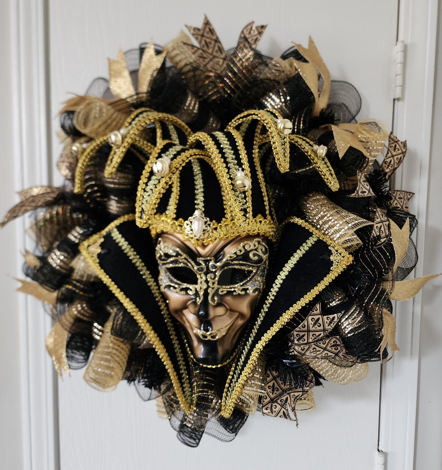 Opulent Mardi Gras Jester Wreath