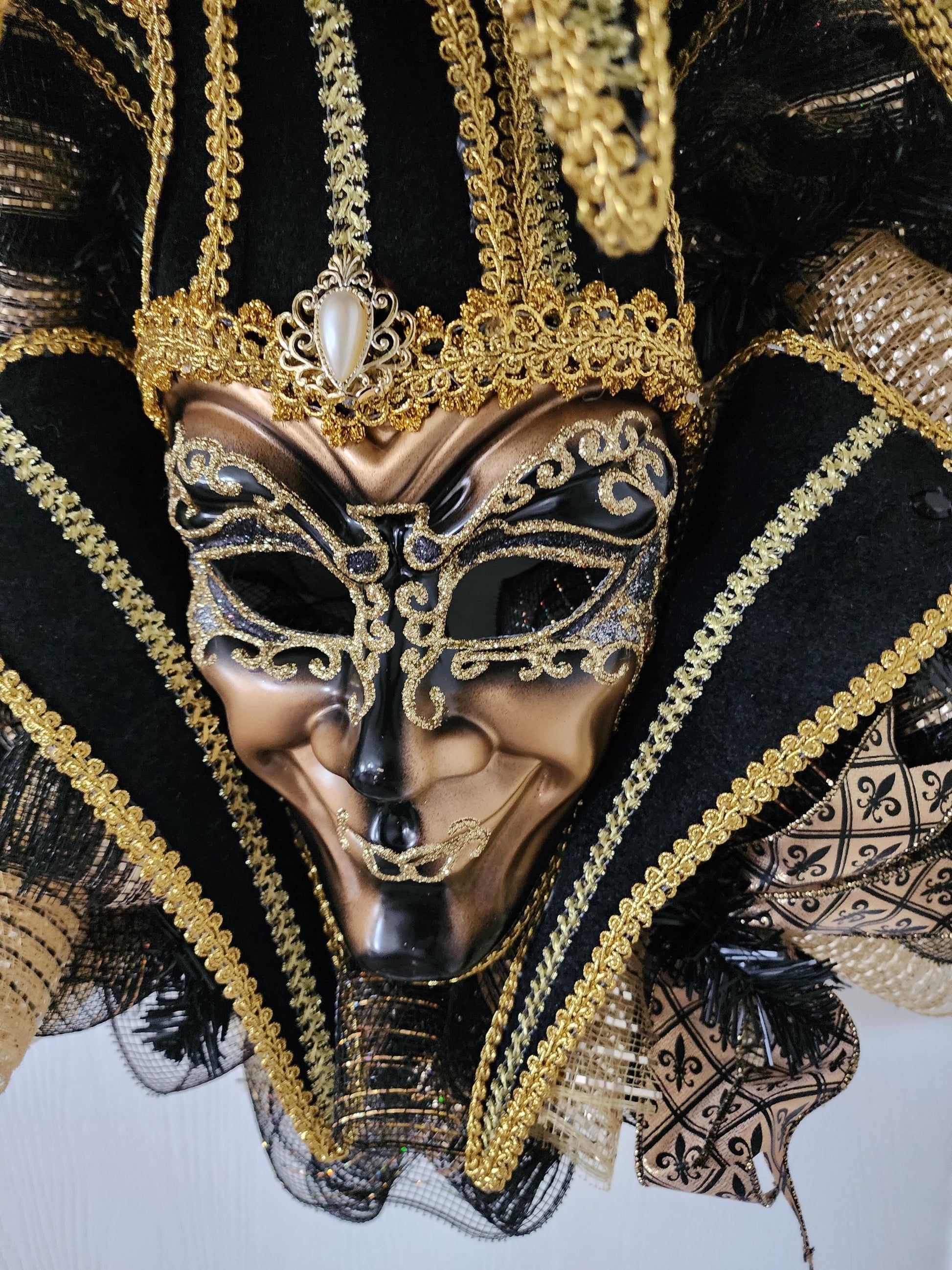 Opulent Mardi Gras Jester Wreath