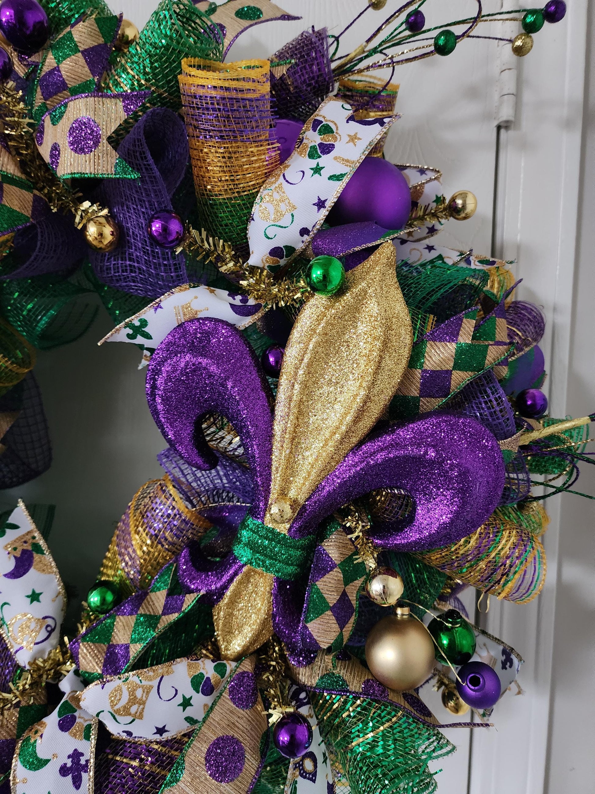 Mardi Gras Celebration Mesh Wreath
