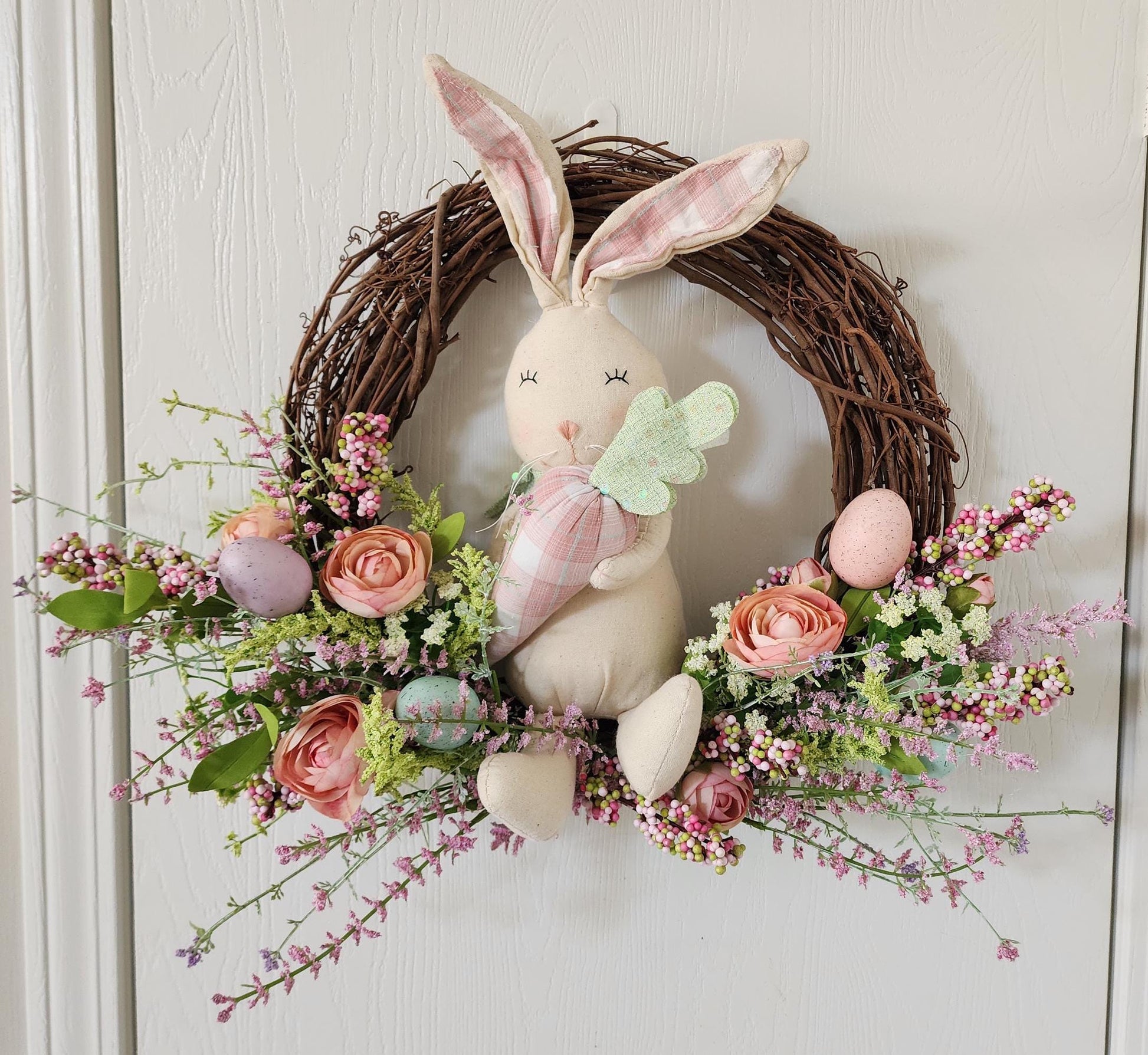 Pastel Bunny Grapevine Wreath