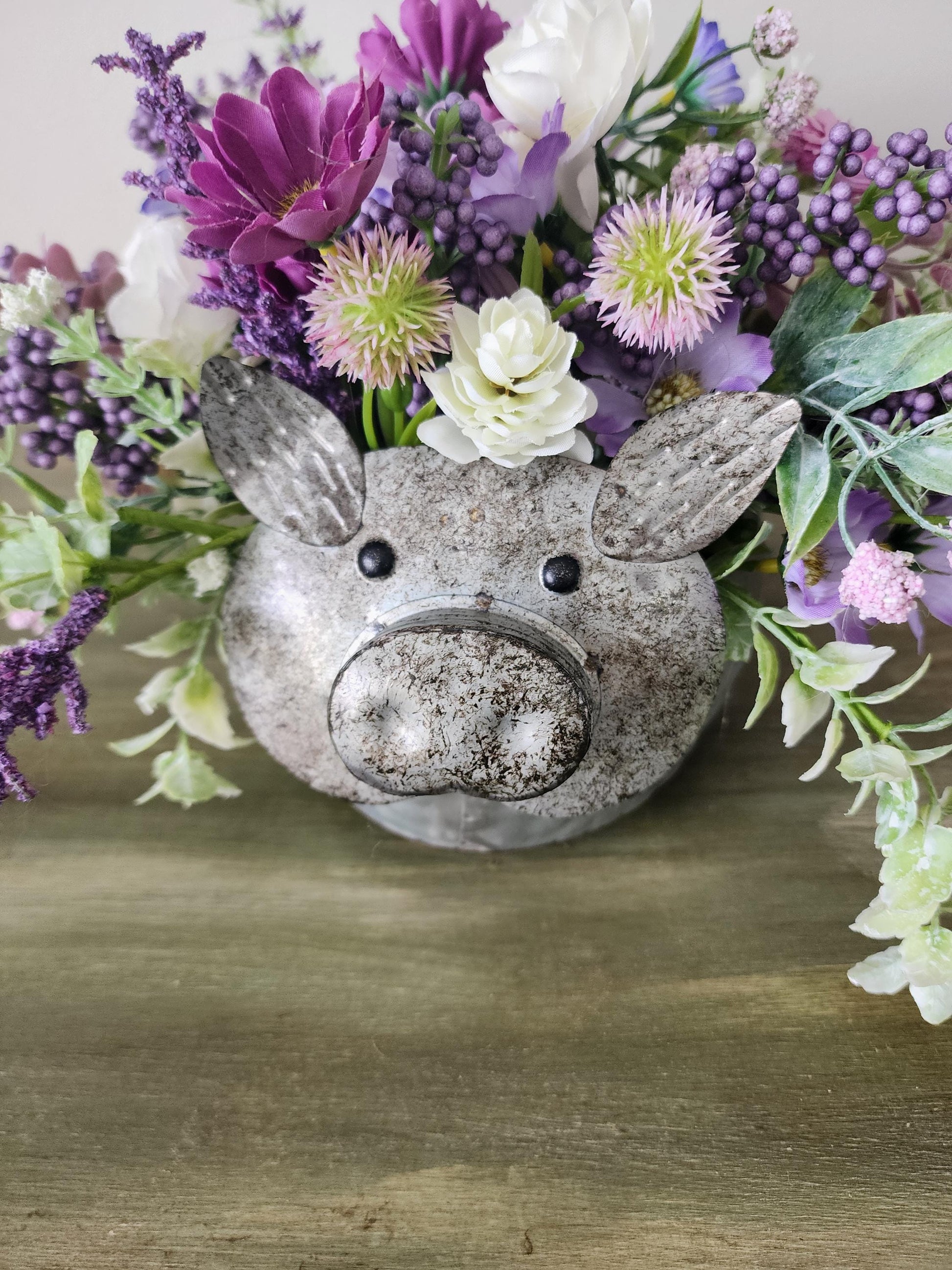 Purple Piggy Planter