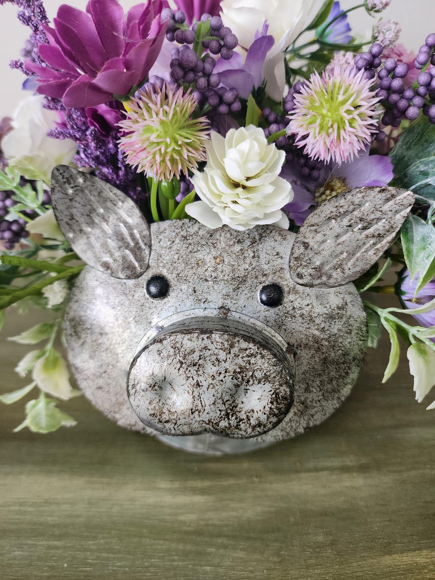 Purple Piggy Planter