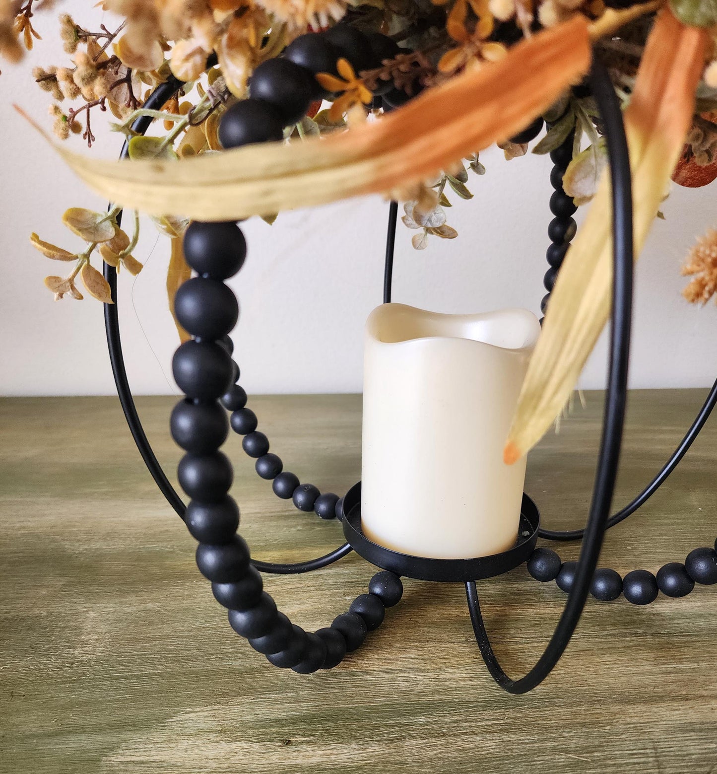 Bead and Wire Pumpkin Centerpiece