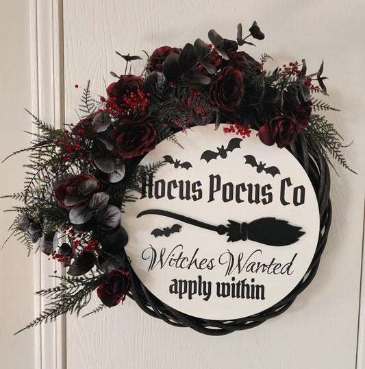 Witches Wanted Halloween Wreath