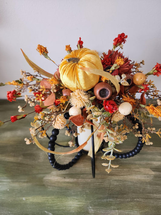 Bead and Wire Pumpkin Centerpiece