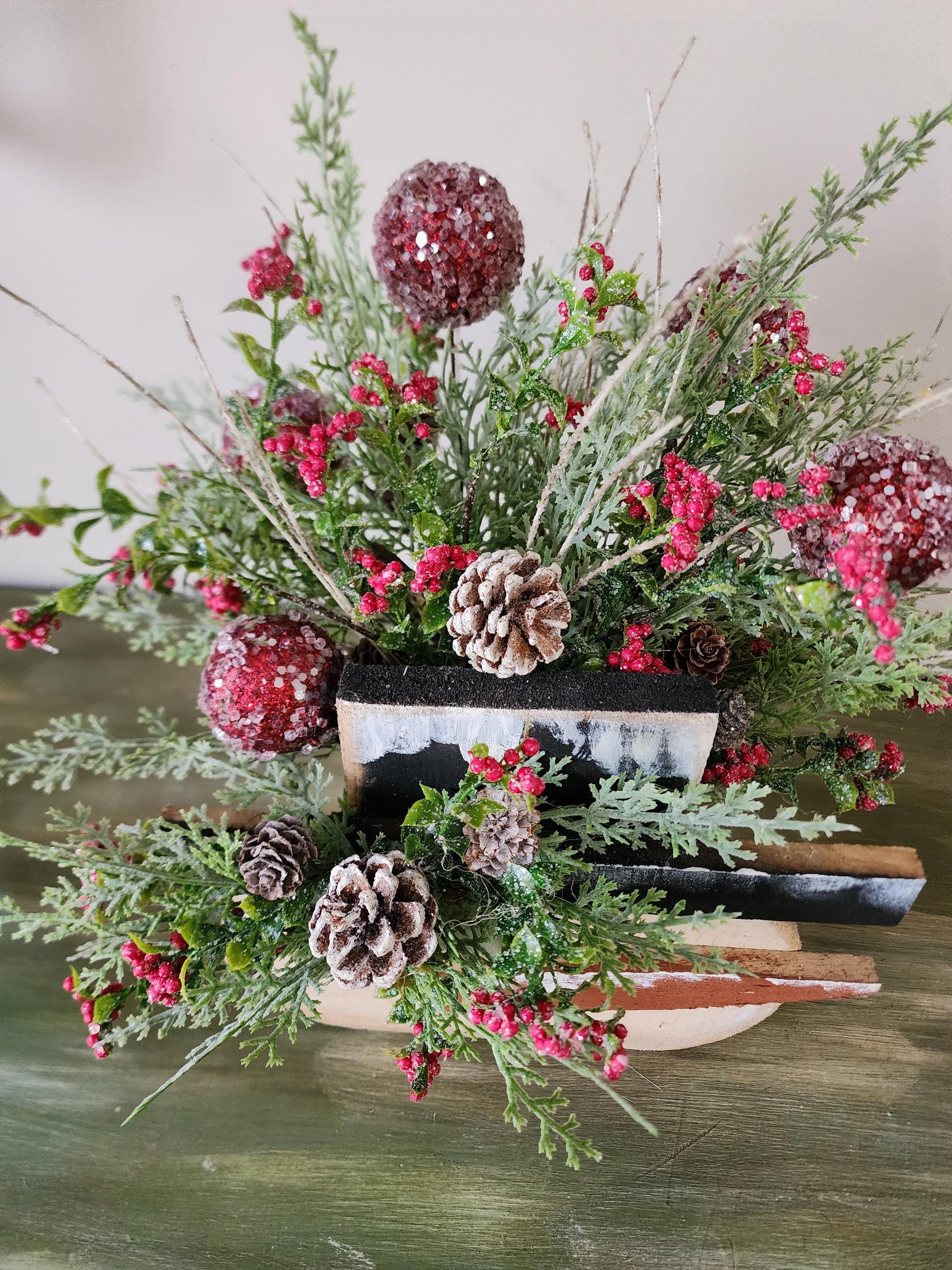 Wooden Snowman Planter