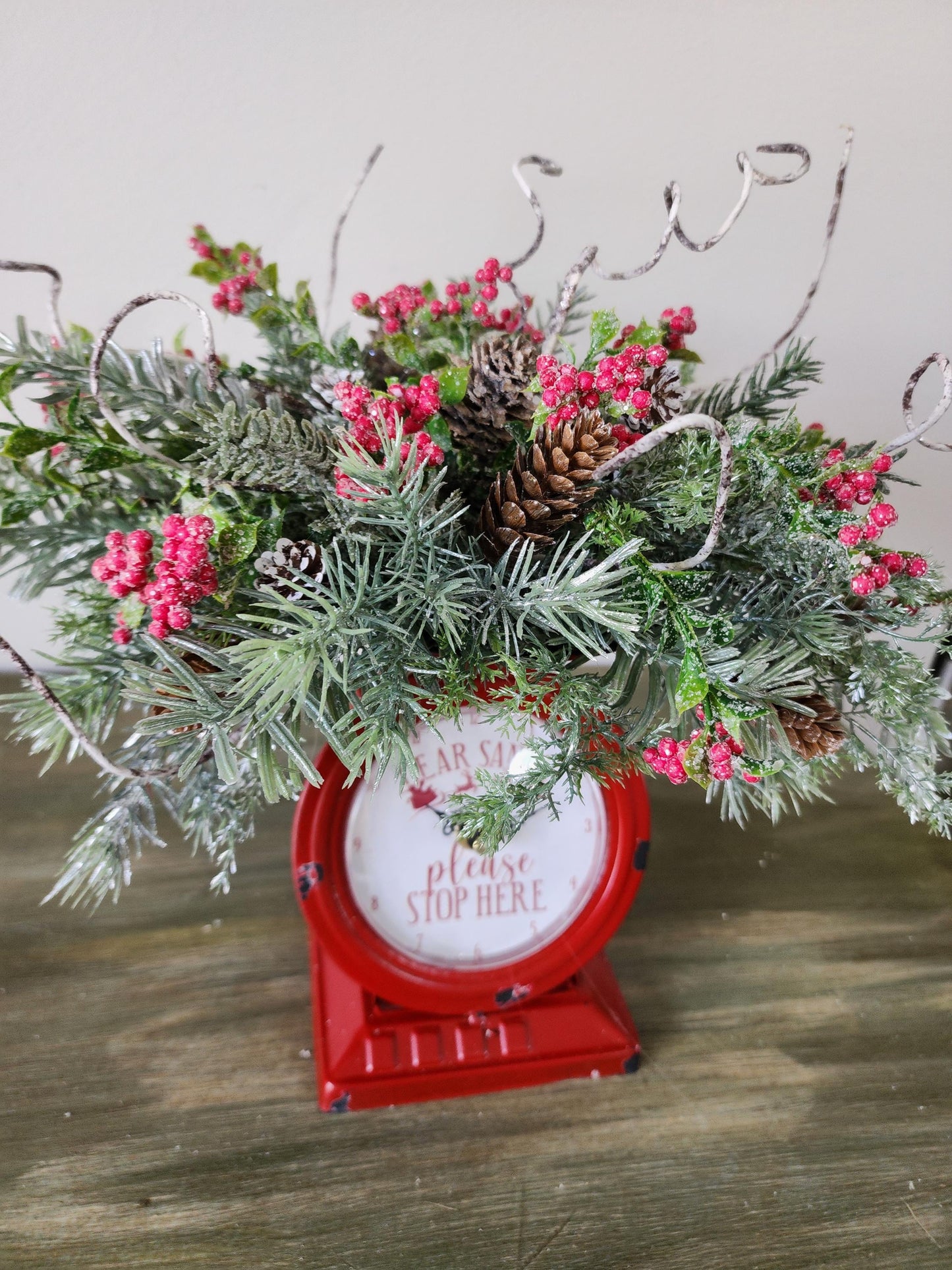 Santa Stop Here Clock Arrangement