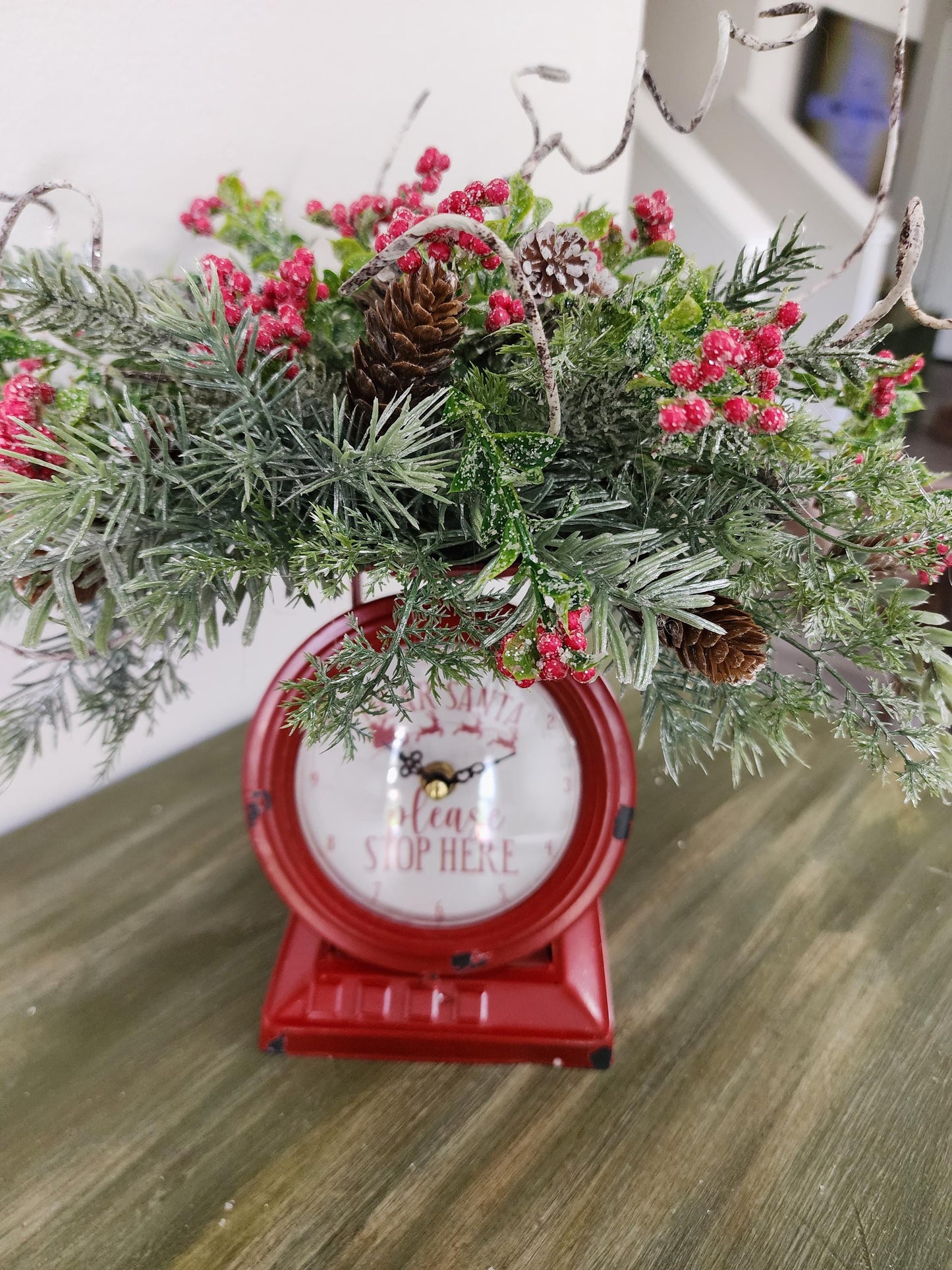 Santa Stop Here Clock Arrangement