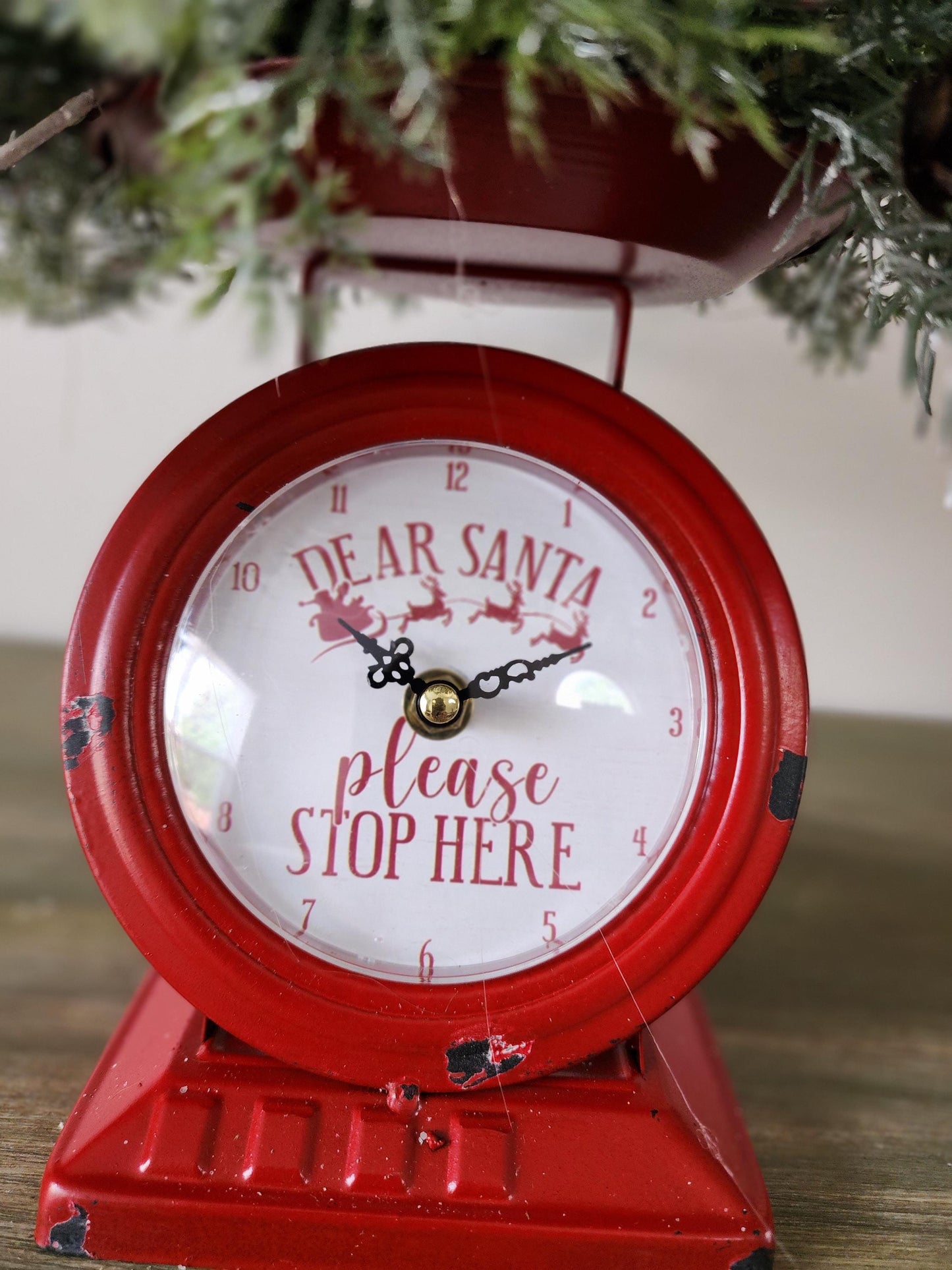 Santa Stop Here Clock Arrangement