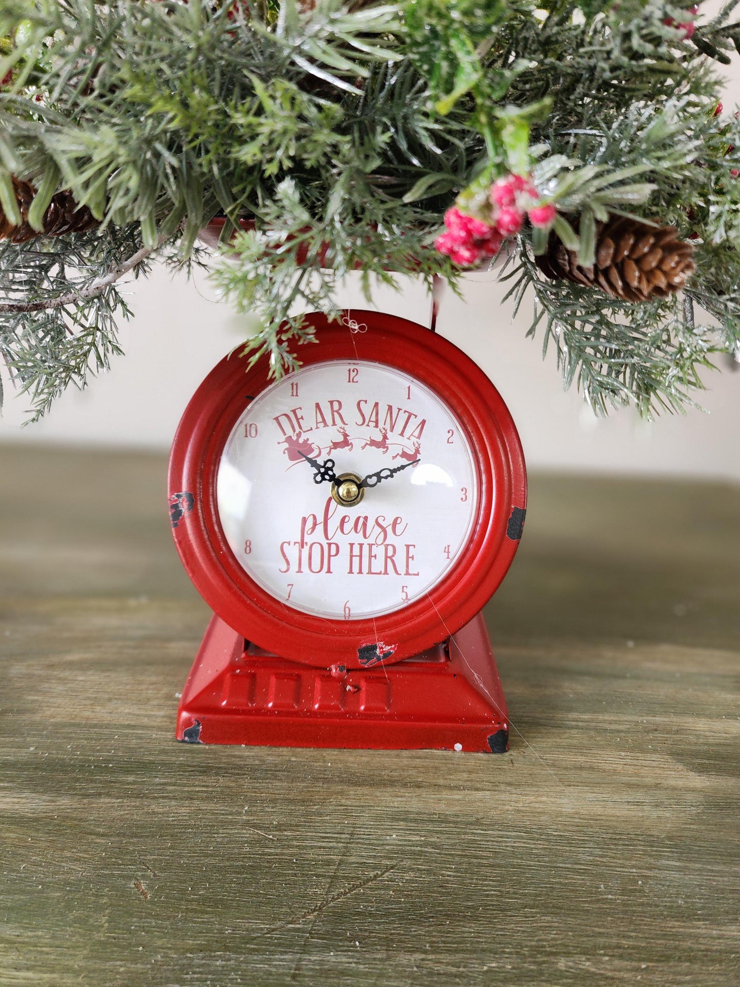 Santa Stop Here Clock Arrangement