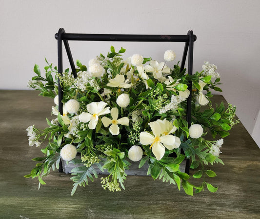 Soft Yellow & Cream A-Frame Style Centerpiece