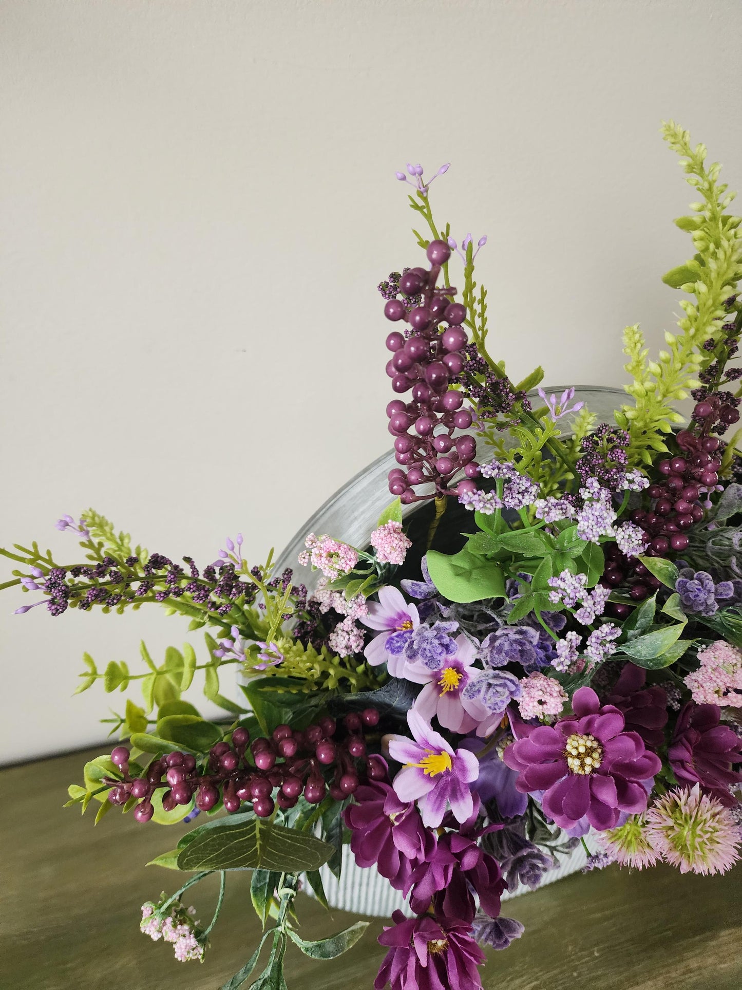 Lavender Metal Wall Basket