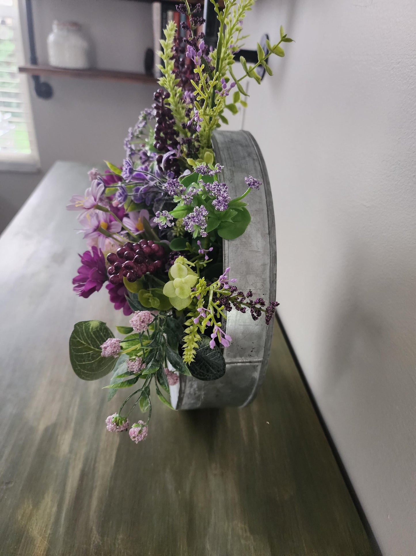 Lavender Metal Wall Basket