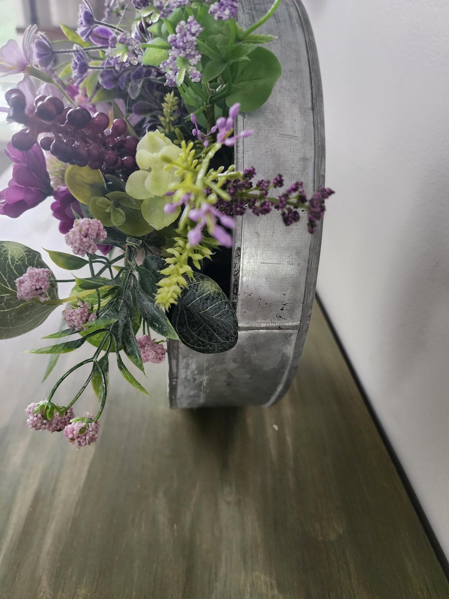 Lavender Metal Wall Basket