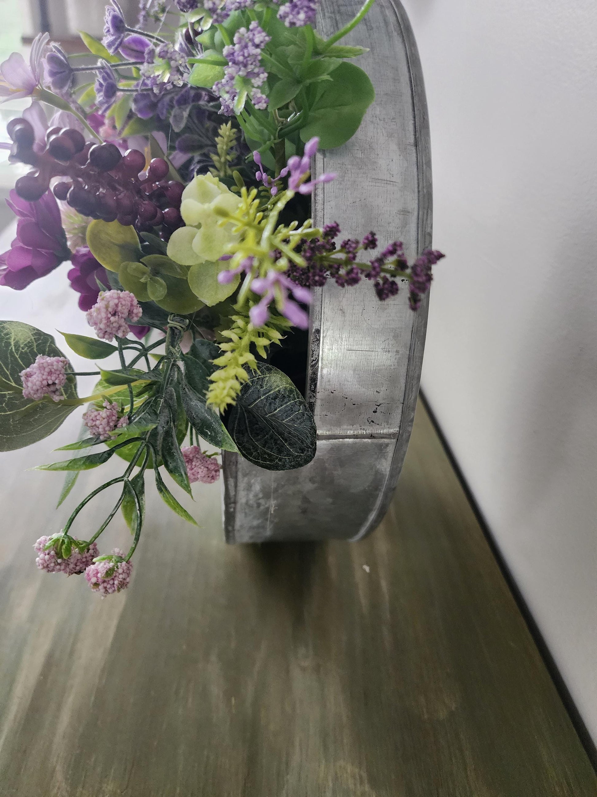 Lavender Metal Wall Basket