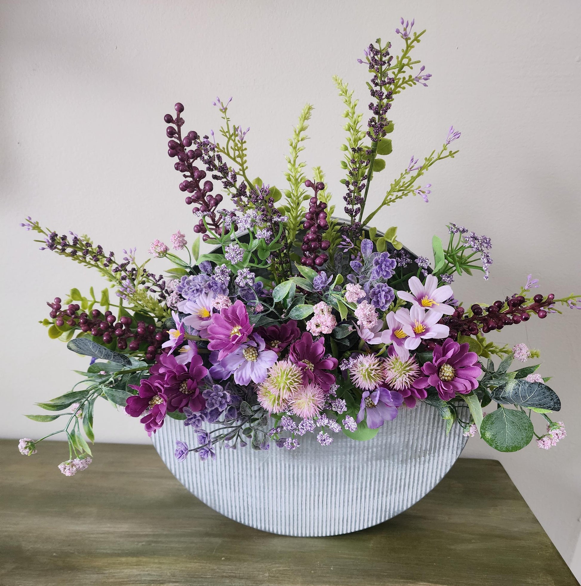 Lavender Metal Wall Basket