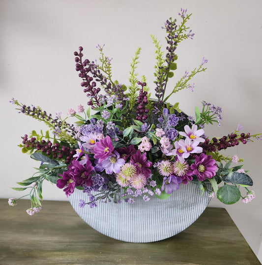 Lavender Metal Wall Basket