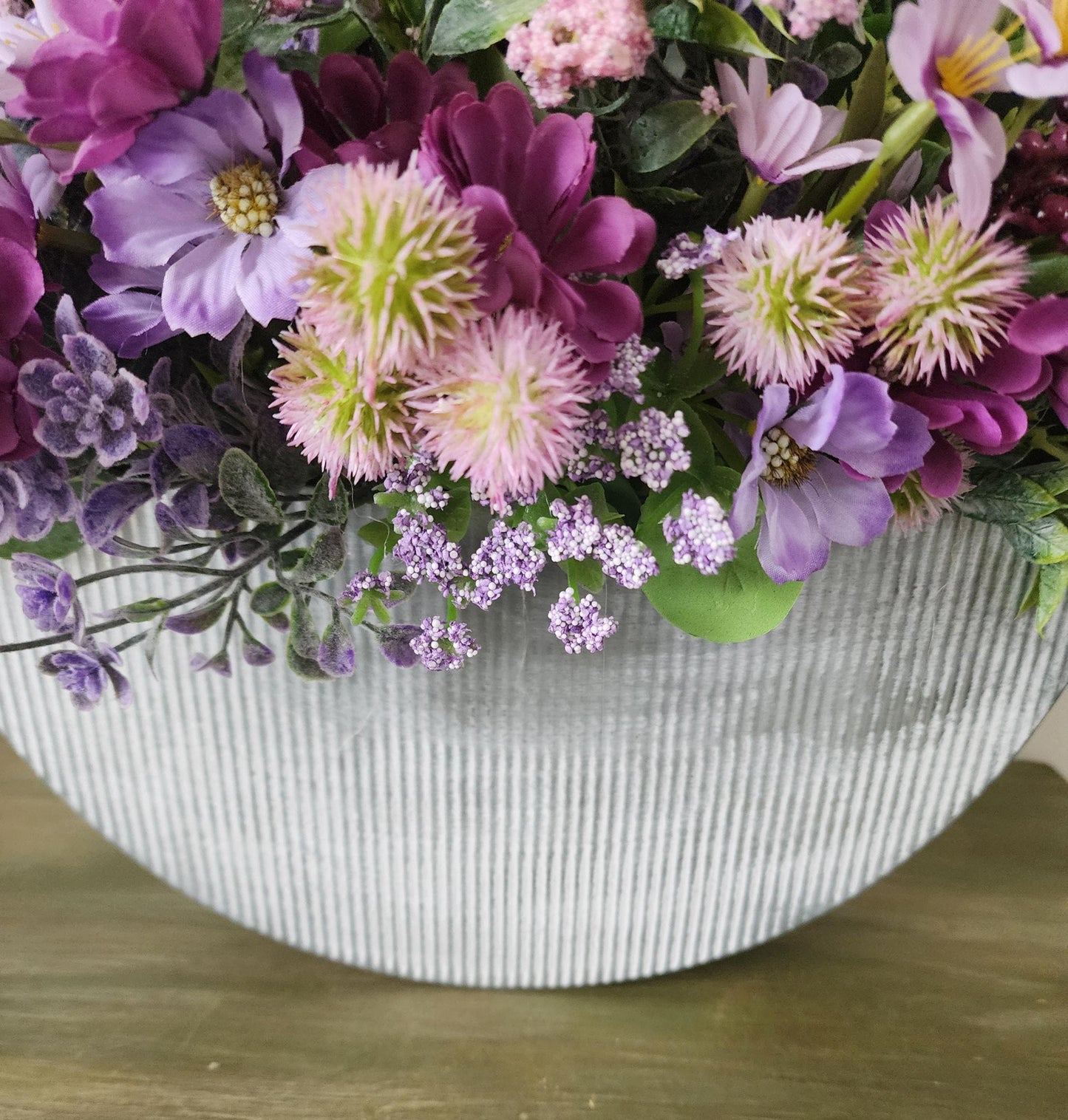 Lavender Metal Wall Basket