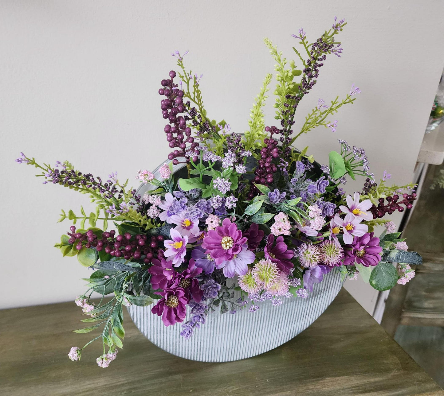 Lavender Metal Wall Basket