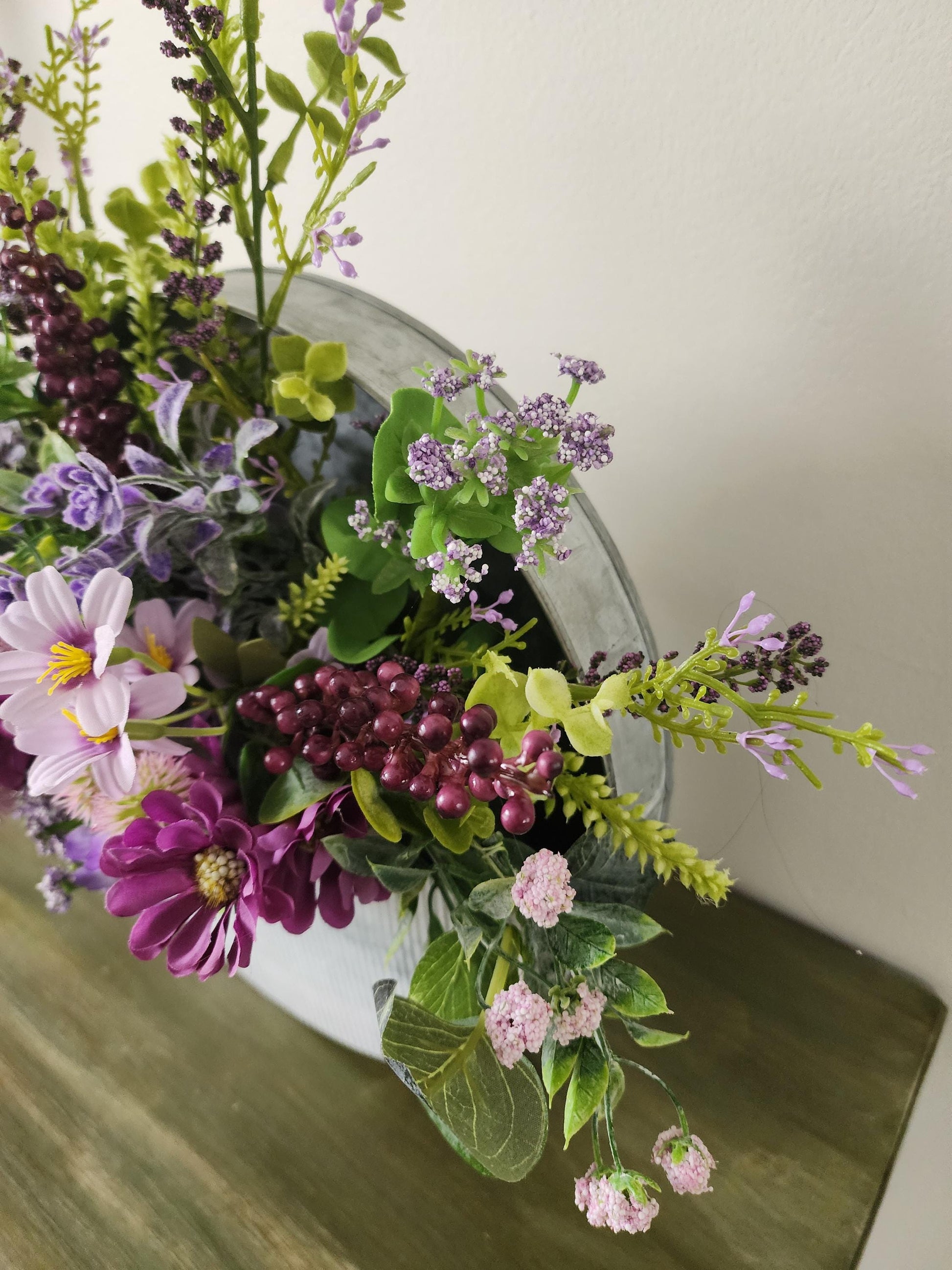 Lavender Metal Wall Basket