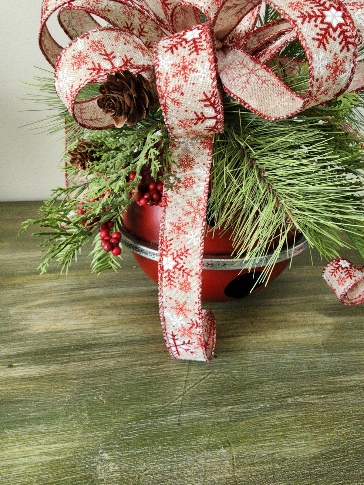 Red Snowflake Christmas Bell Arrangement