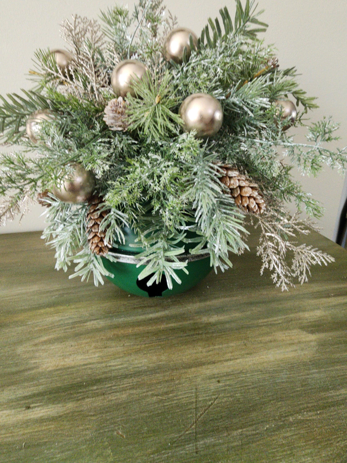 Frosted Champagne Christmas Bell Arrangement