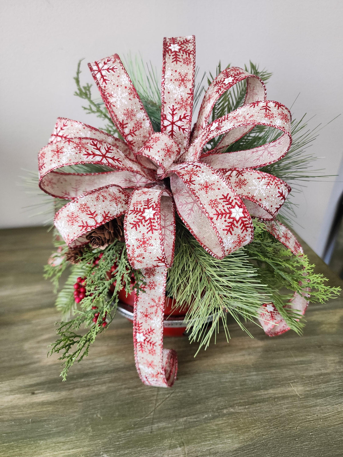 Red Snowflake Christmas Bell Arrangement