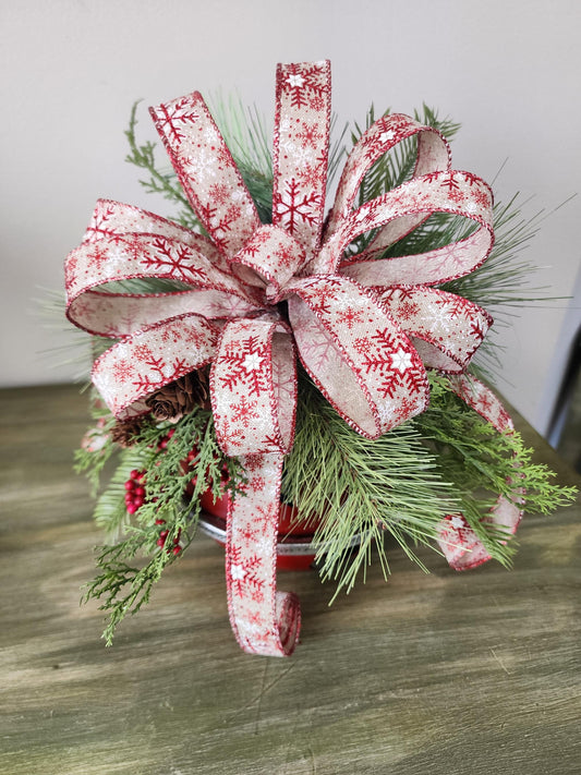 Red Snowflake Christmas Bell Arrangement