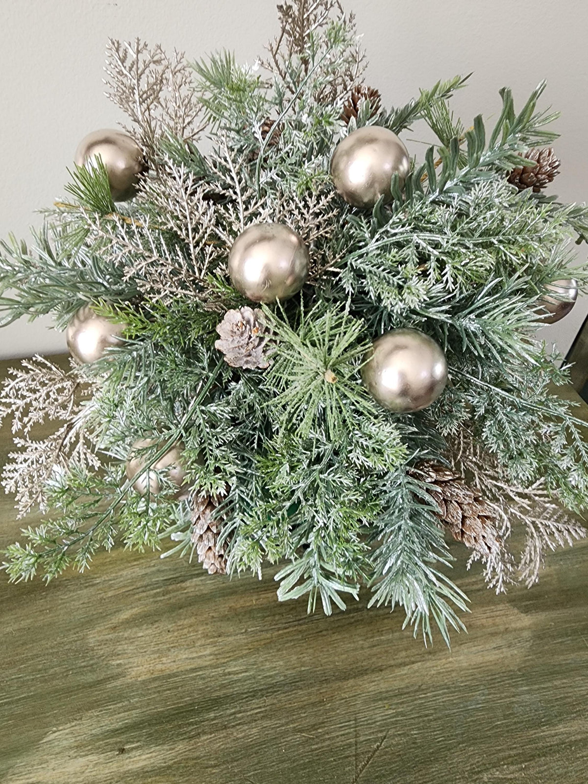 Frosted Champagne Christmas Bell Arrangement