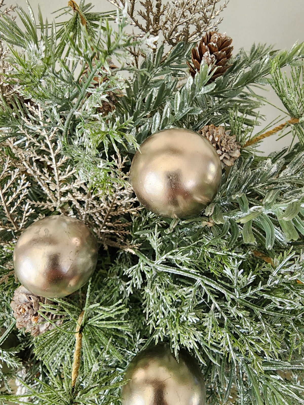 Frosted Champagne Christmas Bell Arrangement