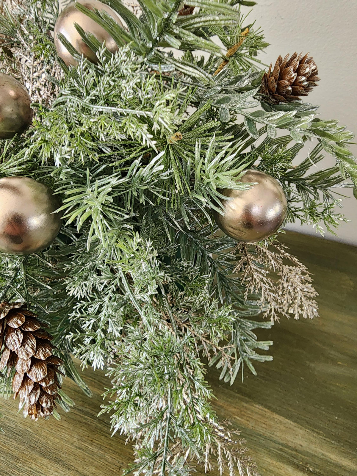 Frosted Champagne Christmas Bell Arrangement